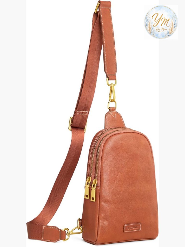 Top Grain Leather Sling Bag Rfid Crossbody Shoulder Purse Anti Theft